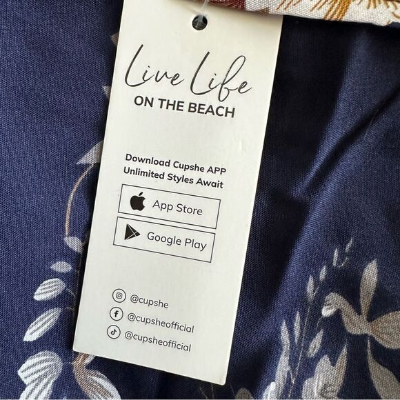 Cupshe Halter Neck Elastic Waist Slip Maxi Dress Adjustable Straps Blue - Picture 9 of 9